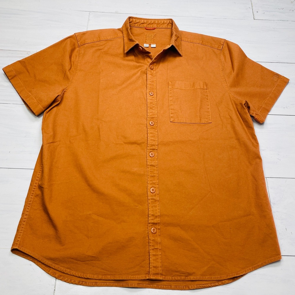 Topo Designs Dirt Shirt XXL Jacket Overshirt Tan Organic Cotton Workwear Canvas